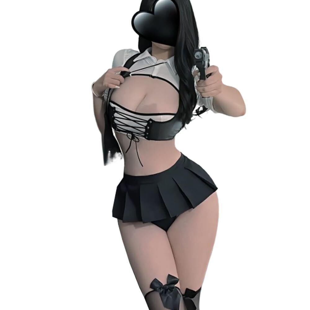 7210 sexy cosplay secretary outfit nightclub club hollow out slit hip